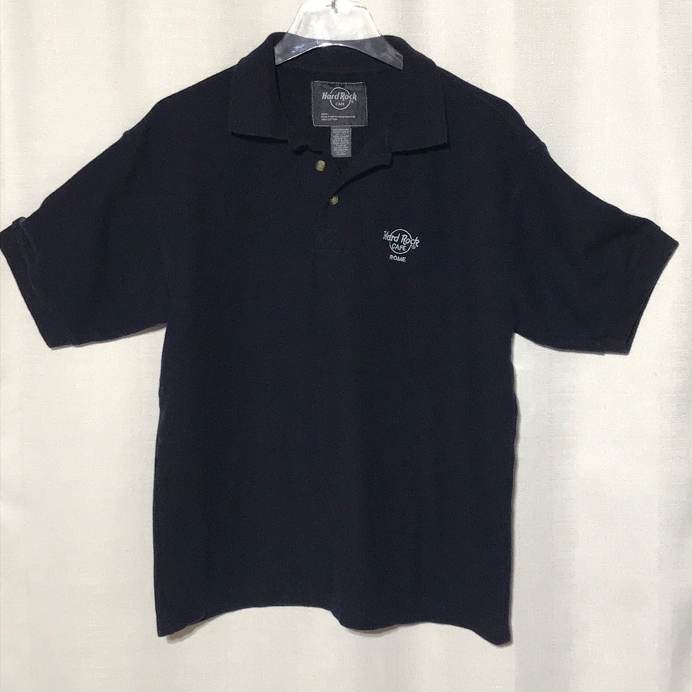 Hard Rock Cafe Polo Shirt, Navy Blue (Rome)